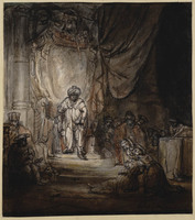 Q 058b
<br/>
Esther bezwijmt voor Ahasverus
<br/>
<em>Hoogstraten, Samuel van (1627-1678)</em>